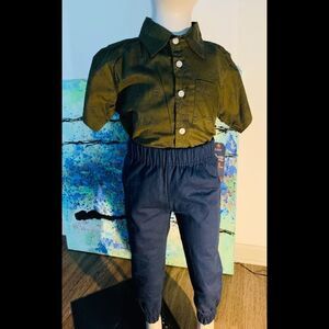 - Boys 2 Piece Button -up W/Pants
